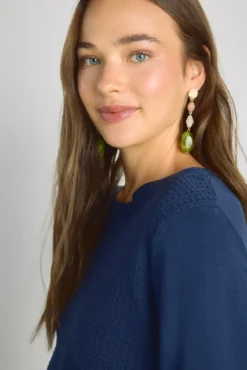 Camisola de gola redonda com estrutura