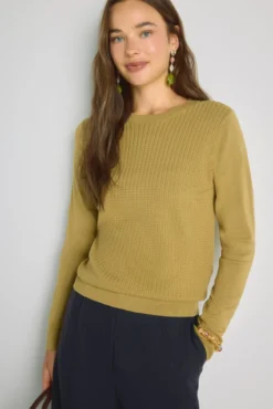 Camisola de gola redonda com estrutura