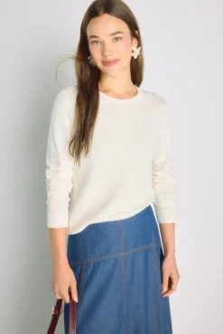 Camisola de gola redonda com estrutura