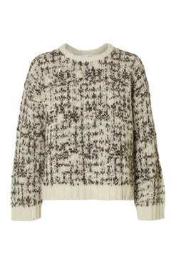 Camisola de lã com gola caixa