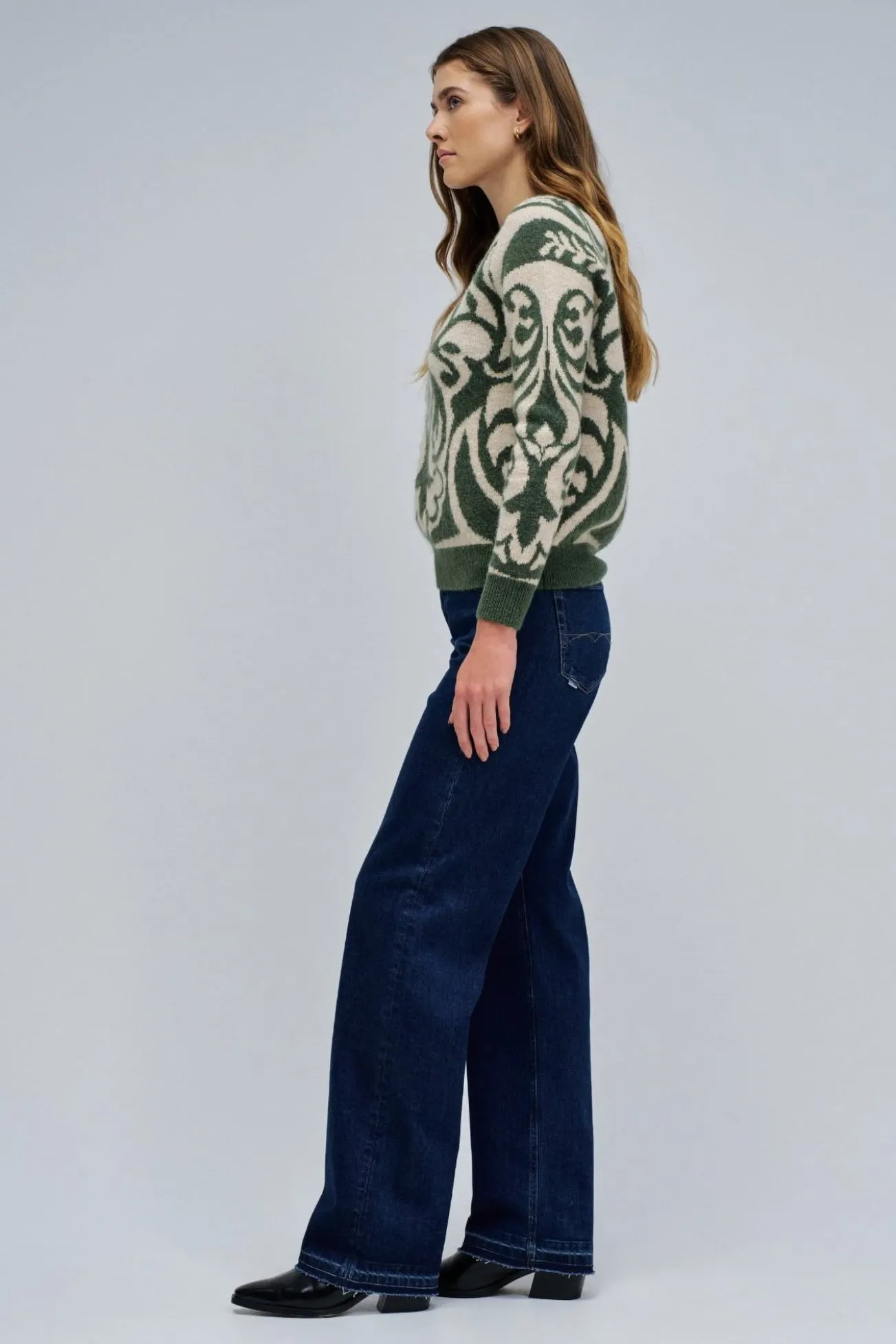 Camisola de lã com jacquard