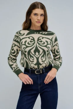 Camisola de lã com jacquard