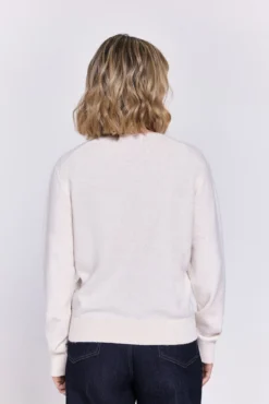 Camisola de liso malha com gola em v