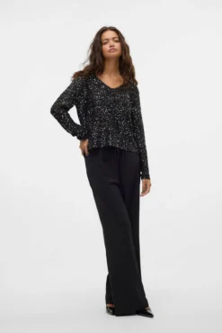Camisola de lurex e lantejoulas