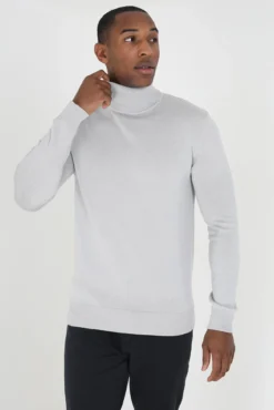 Camisola de malha com gola alta