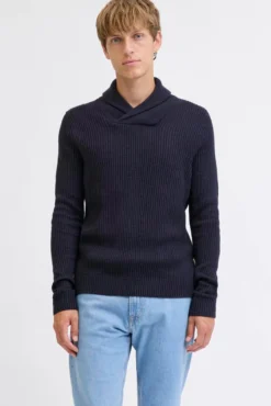 Camisola de malha com gola cruzada