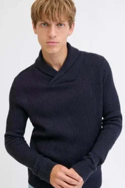 Camisola de malha com gola cruzada