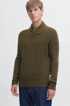 Camisola de malha com gola cruzada