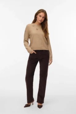 Camisola de malha com gola redonda