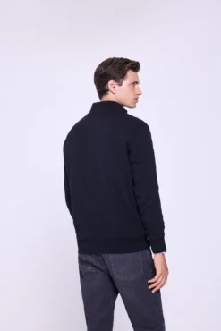 Camisola de malha com meia fecho-éclair