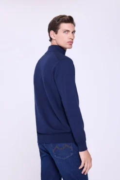 Camisola de malha com meia fecho-éclair
