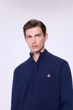 Camisola de malha com meia fecho-éclair
