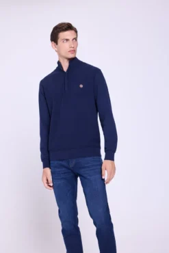 Camisola de malha com meia fecho-éclair