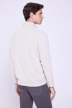 Camisola de malha com meia fecho-éclair