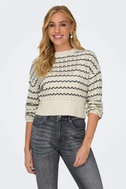 Camisola de malha curta canelada