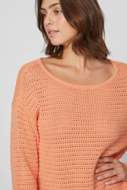 Camisola de malha decote barco de algodão