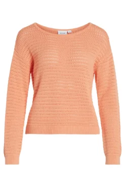 Camisola de malha decote barco de algodão