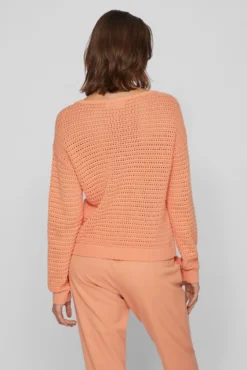 Camisola de malha decote barco de algodão