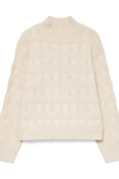 Camisola de malha de gola malha