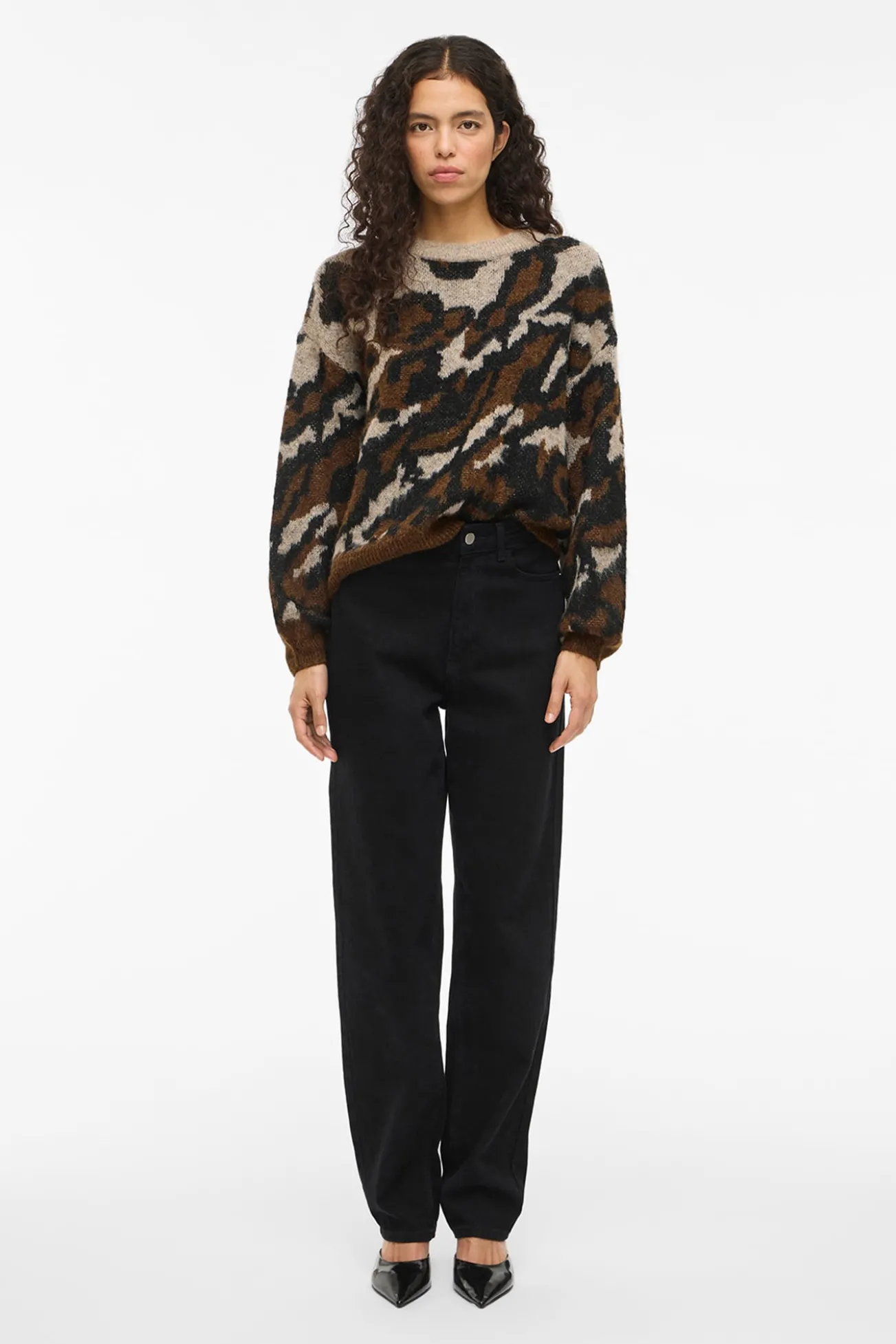 Camisola de malha jacquard com lã