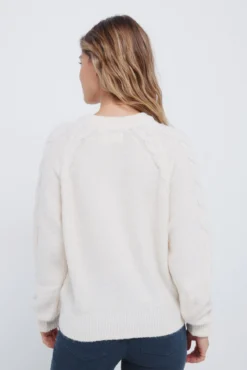 Camisola de malha trançada