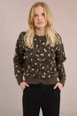 Camisola de manga comprida com estampado animal