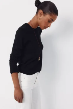 Camisola em malha às riscas