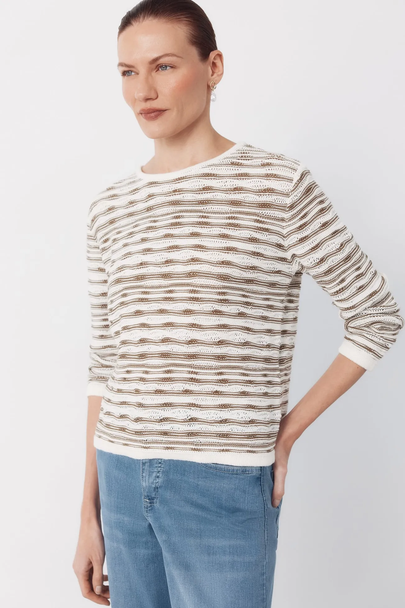 Camisola em malha texturada