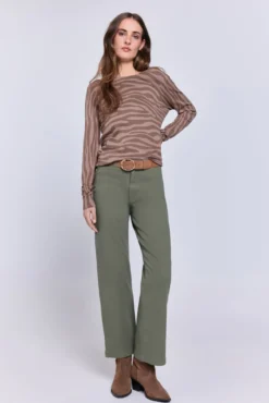 Camisola estampada gola redonda