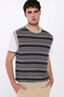 Camisola estrutura bicolor
