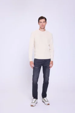Camisola estruturado com gola redonda