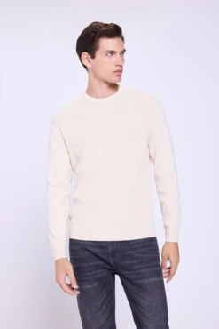 Camisola estruturado com gola redonda