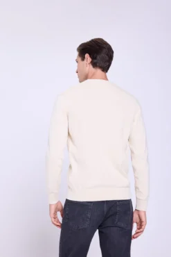 Camisola estruturado com gola redonda