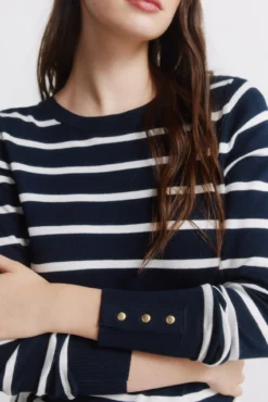 Camisola fina botões punhos