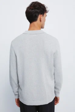 Camisola gola polo com botões