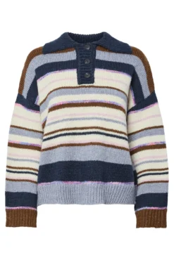 Camisola gola polo contrastante