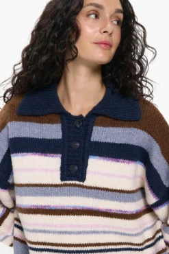 Camisola gola polo contrastante