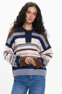 Camisola gola polo contrastante