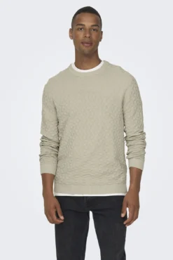 Camisola gola redonda textura