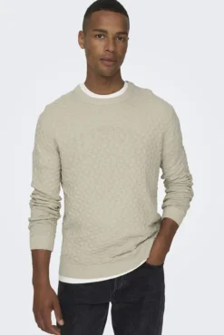 Camisola gola redonda textura