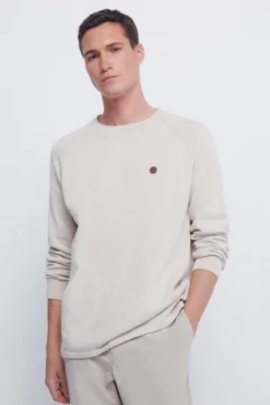 Camisola liso de gola alta