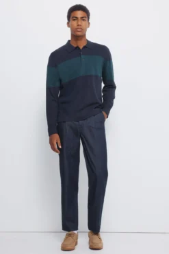 Camisola listrado de gola polo
