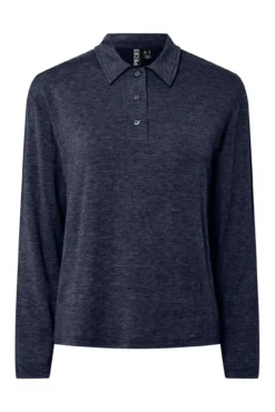Camisola malha estilo polo para mulher