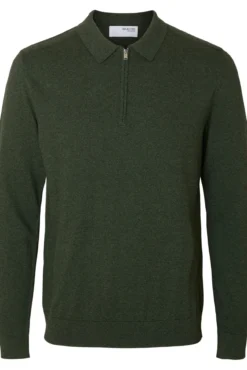 Camisola polo 100% algodão com meia fecho-éclair .