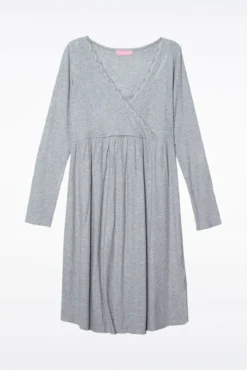 Camisola pré-mamã Camisa de dormir com decote cruzado