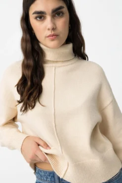 Camisola relaxado com costura frontal