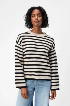 Camisola riscas botões