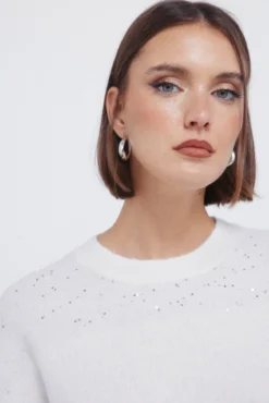 Camisola riscas com lantejoulas