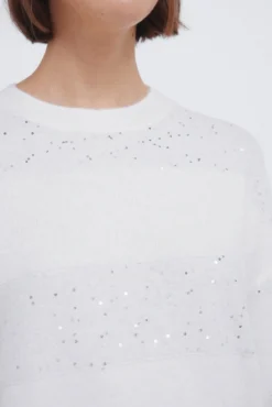 Camisola riscas com lantejoulas
