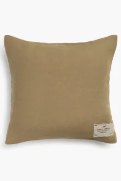 Capa de almofada Linho verde-escura 45x45 cm.